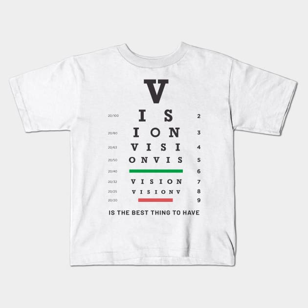 Vision Snellen Chart Kids T-Shirt by Christyn Evans